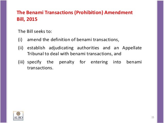 benami transaction prohibition bill 2011
